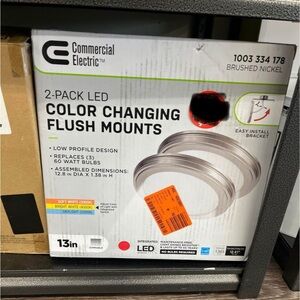 Brushed Nickel LED Flush Mounts - 2-Pack